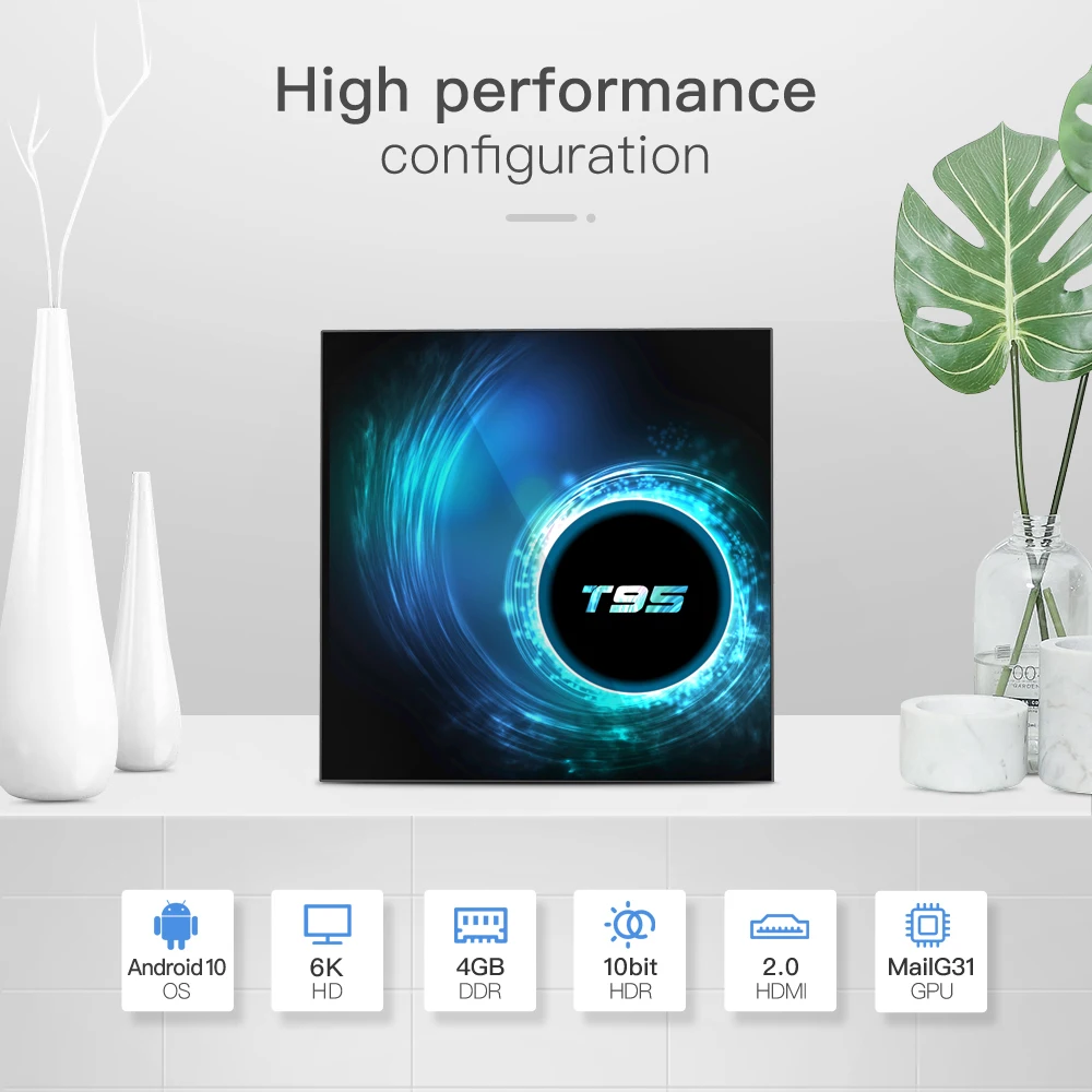 T95 H616 4K tv Box Android 10,0 4 Гб ТВ-приставка ram 64 ГБ 32 ГБ Google голосовой помощник cortex-A53 четырехъядерный Wifi Youtube
