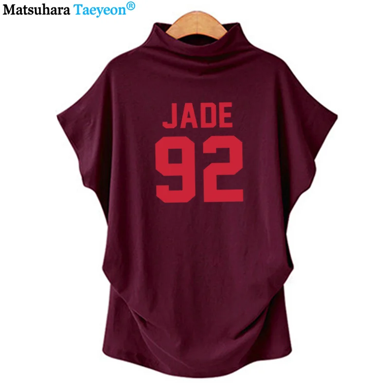 Маленькая микс рубашка Jade Thirlwall рубашка Jade 92 сзади с буквенным принтом модная Женская водолазка женские футболки хлопок Повседневная забавная футболка