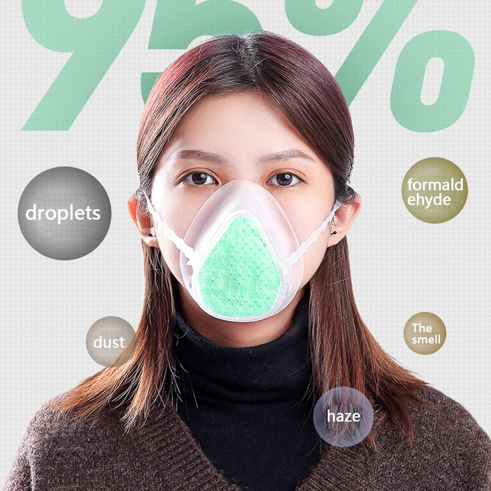 

Reusable Mask As KN95 Mask PM2.5 Face Mouth Cover Mask with 2 Filter 4 layers dust Masks N95 Anti-bacterial half-mask respirator