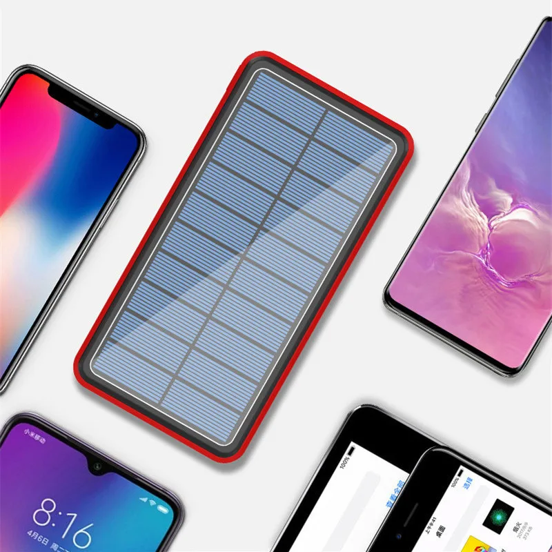 80000mAh Solar Power Bank Wireless 4 USB LED External Battery Phone Charger PoverBank for Xiaomi iPhone 12 Xr Outdoor Powerbank power bank best buy