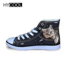 HYCOOL спортивная обувь для детей, Повседневная прогулочная детская обувь с принтом кота, уличные кроссовки для девочек, ультра-светильник, кроссовки для мальчиков, классический ботинок