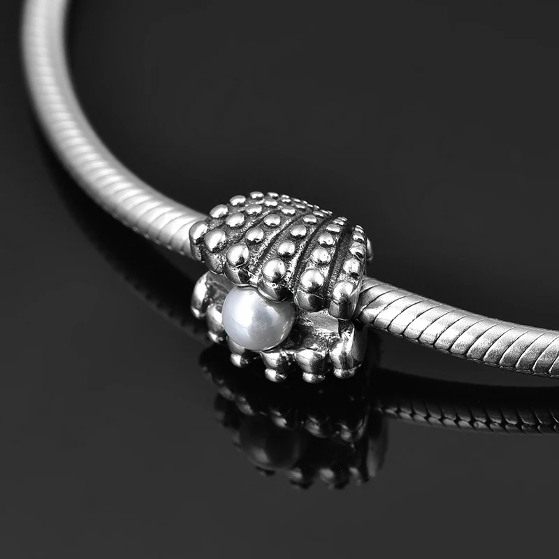 Новая форма жемчуга 925 стерлингового серебра Мода DIY бисера Fit Pandora браслет Шарм 925 серебряные ювелирные изделия изготовление