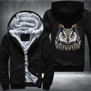 

Owl Brand Mens Winter Hoodies Male 2020 Harajuku New High Quality Casual Sweatshirts Zip Sportswear Thicken Warm Outwear