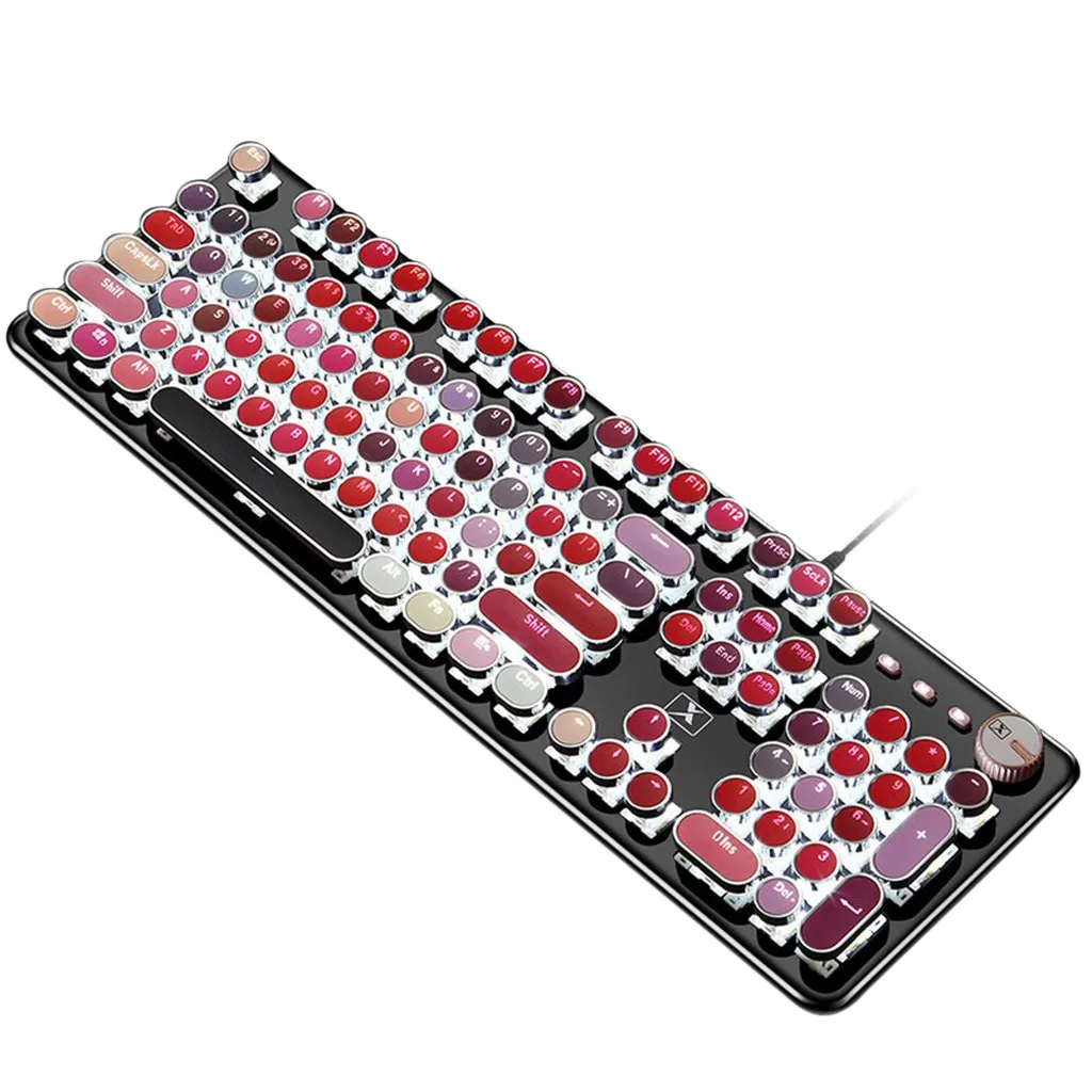 Wired 104 Keys Punk Usb Mechanical Metal Gamer Gaming Lipstick Keyboard Laptop