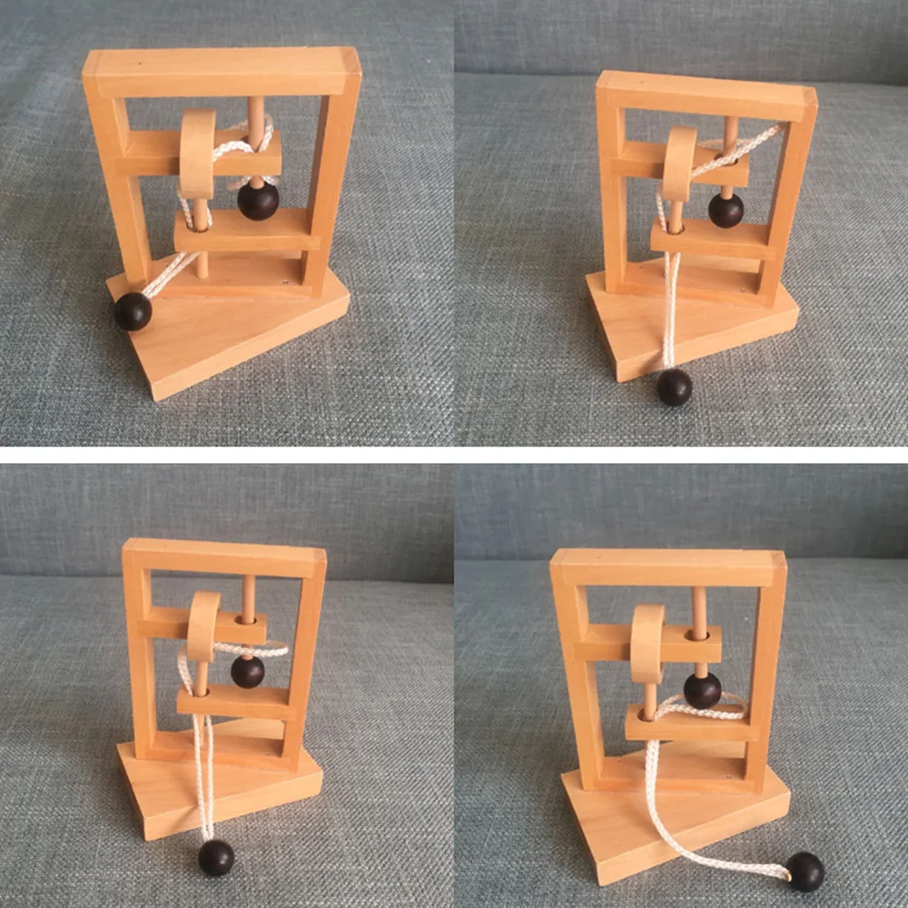 3D деревянная веревочная петля игрушки головоломки IQ Разум строка логическая игра головоломка игры просвещение подарок учебный, обучающий пазл игрушки для детей