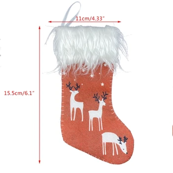 

4pcs Christmas Stocking Socks Deer Elk Party Gift Candy Bag Hanging Pendant Xmas 67JB
