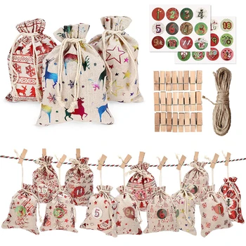 

Decoration Gift Bags Snowflakes 24 numbers stickers Advent Christmas Candy