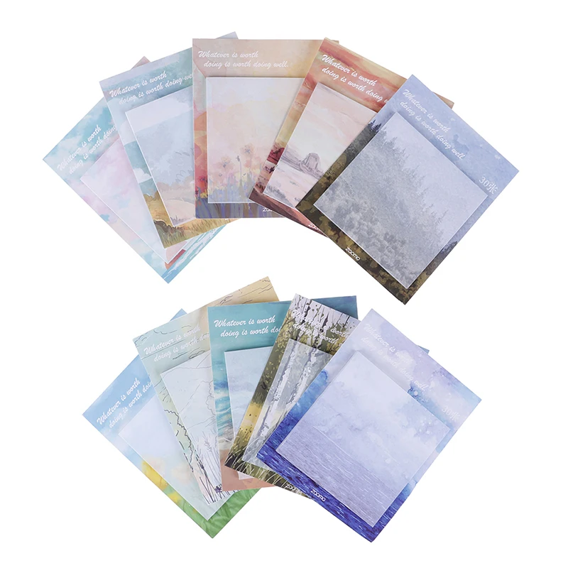 30 Sheets/pc Stickers 2pcs Self Stick Notes Self-adhesive Sticky Note Stickers Paper Cute Notepads Posted Writing Pads
