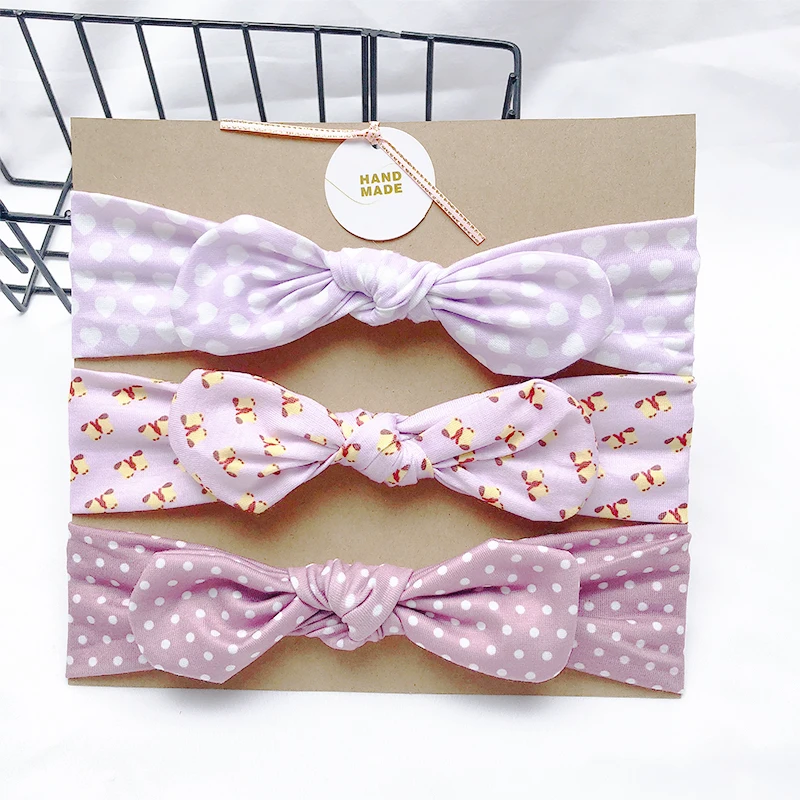 baby accessories clipart 3pcs/lot Dot/stripe/Print Flower Cartoon Bow Elastic Headbands Toddler Turban Hair Band Baby Girl Bows Hair Accessories Baby Accessories discount