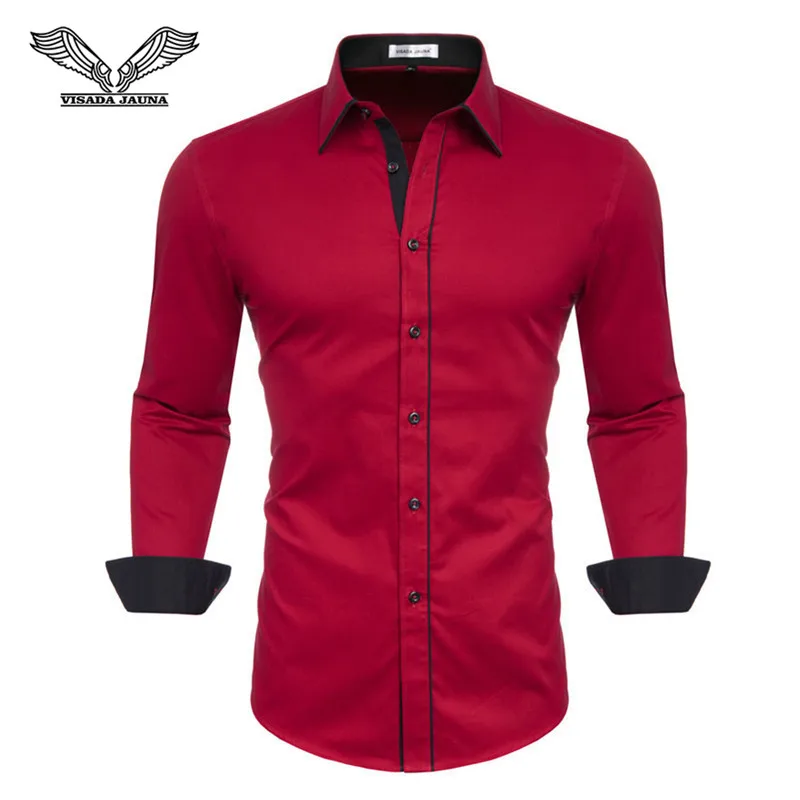 VISADA JUANA 2019 Men's Shirts Slim Fit Men's Casual Shirts Long Sleeve Solid Dress Shirts Men Clothes Y60 VISADA JUANA 2019 Men's Shirts Slim Fit Men's Casual Shirts Long Sleeve Solid Dress Shirts Men Clothes Y60