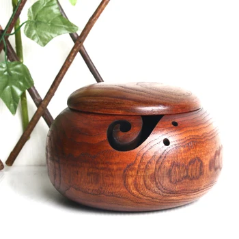

Bowl Holder Wood Yarn Bowl Storage Non Slip Crochet Organizer Smooth Swirl Wool Sekin Knitting Project Needlework Supplies