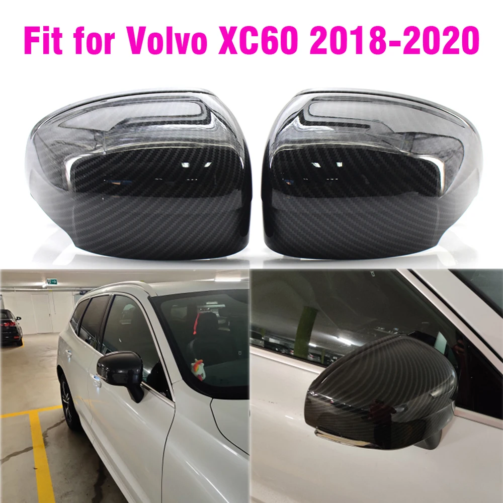 

Carbon Fiber Textured Side Door Wing Rearview Mirror Guard Cover For Volvo XC60 2018 2019 2020 Car-Styling