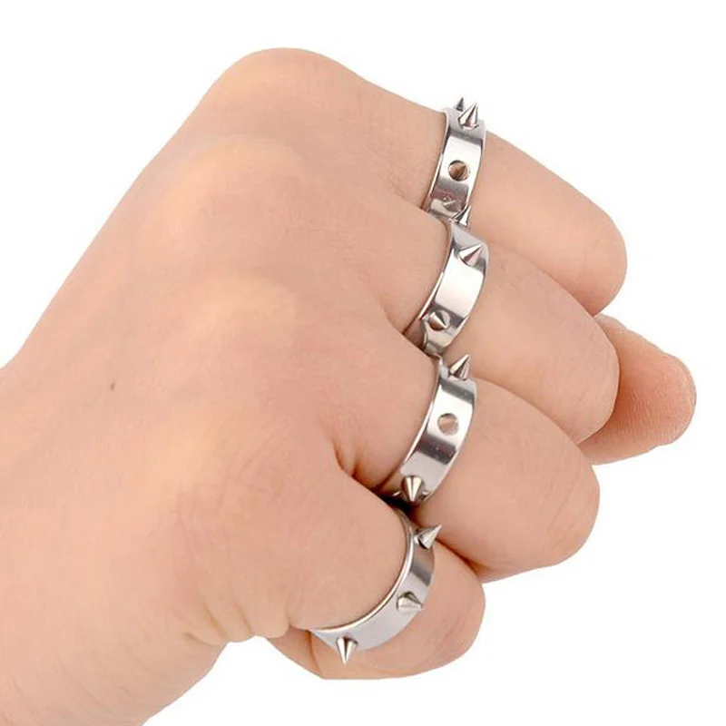 Uds auto-defensa anillo mujeres portátil dedo armas seguridad supervivencia Anti-Lobo anillo de dedo herramienta de defensa para proteger al aire libre