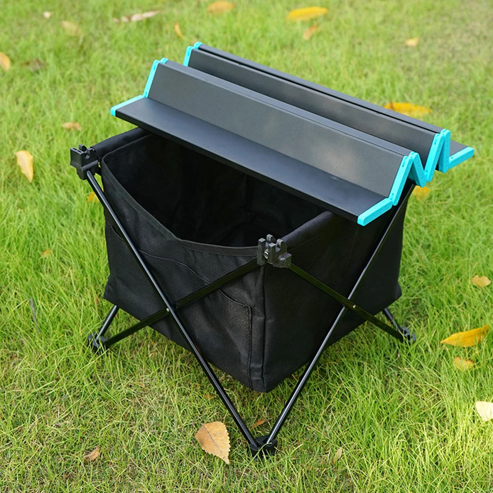 Folding Table Portable Storage Net Shelf Bag Stuff Mesh For Picnic Outdoor Camping Barbecue Kitchen Folding Table Rack 5