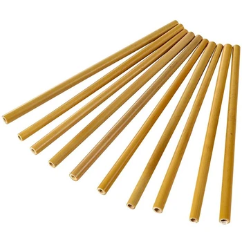 

100Pcs / Natural Bamboo Straw Reusable Organic Straw Party Birthday Wedding Bar Tool Bamboo 23cm
