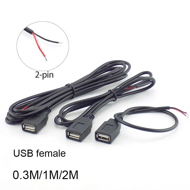 0 3 м/1 м/2 м Micro USB 2 гнездовой разъем Pin провода зарядный шнур Удлинитель DIY 5 в usb