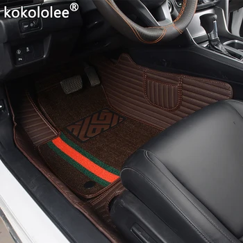 

kokololee Custom car floor mats for Jaguar XF XE I-PACE XJ XK XJL XJ6 XJ6L F-PACE F-TYPE Double foot mats car accessories
