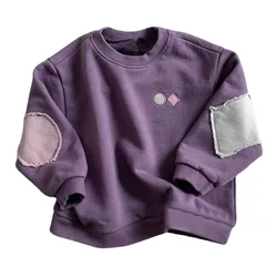 Unisex solto crianças velo hoodie retalhos lixar meninas jumper meninos camisola do bebê pulôver criança casaco primavera outono 1 8 anos
