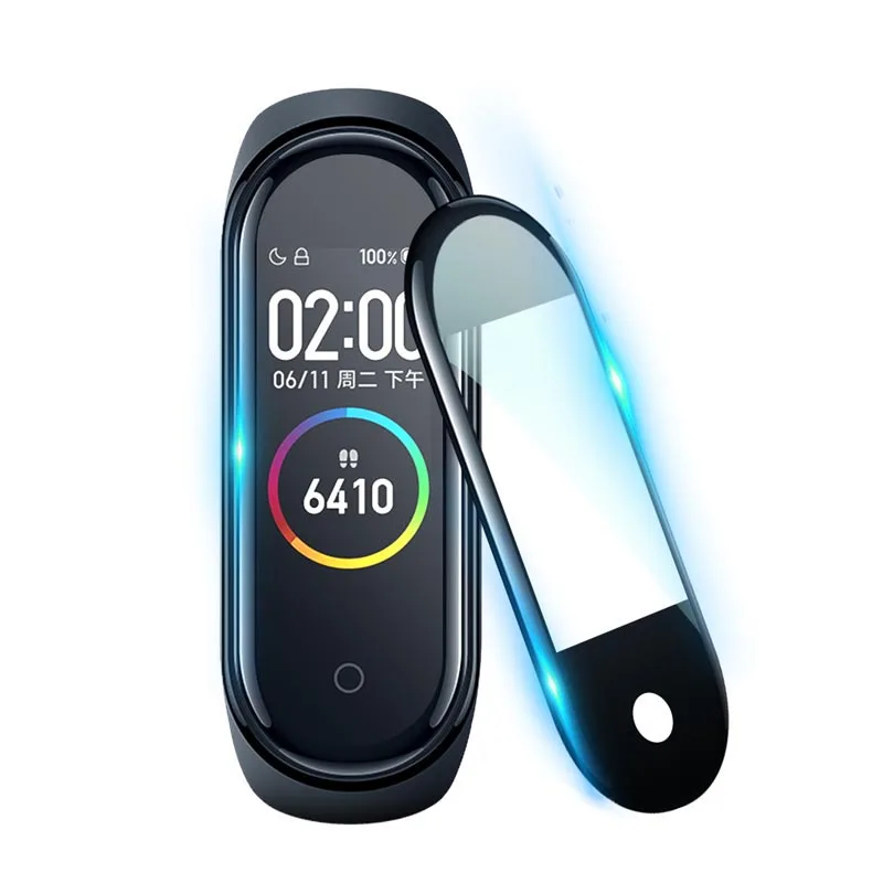 Защитная пленка для Mi band 4 ремешок полупрозрачная/Полностью прозрачная(не закаленное стекло) Взрывозащищенная пленка