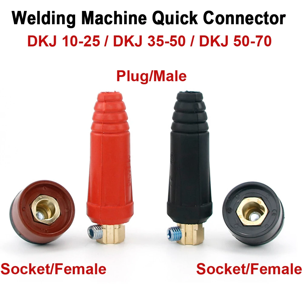 Deutsch Connector Kit DKJ10-25 DKZ10-25 TIG Welding Cable Panel Connector Socket | Dinse-Style 2-Piece Set For Welding Machines Miller Dinse Connector