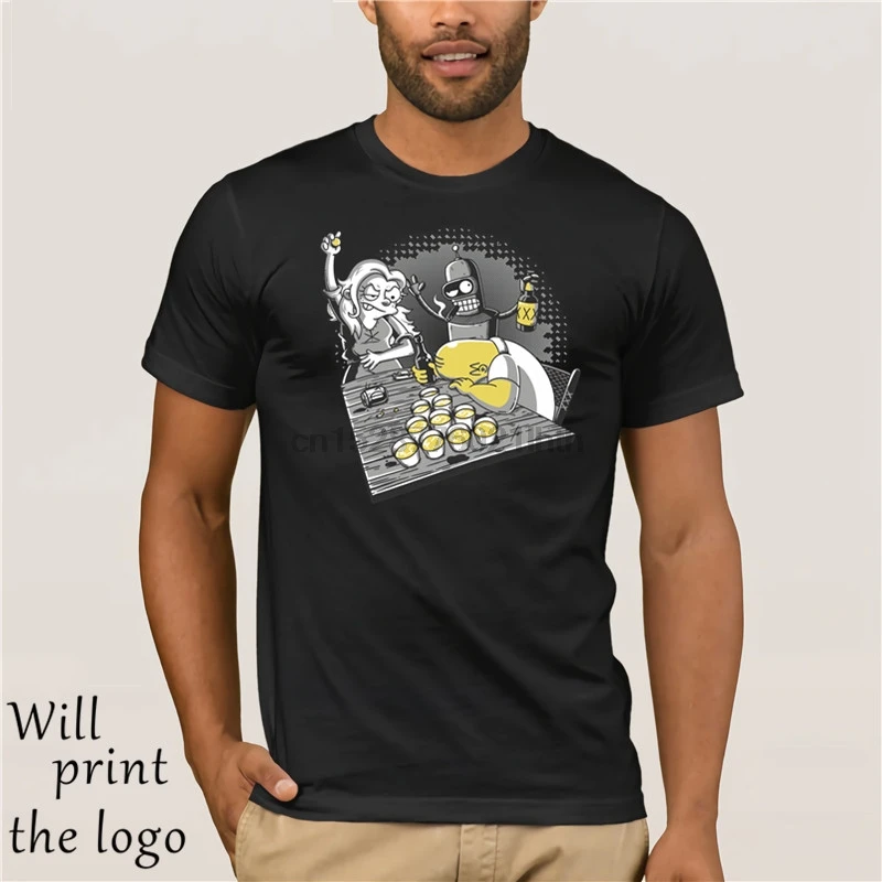 2019 New funny short sleeved cute T-shirt about beer pong |
