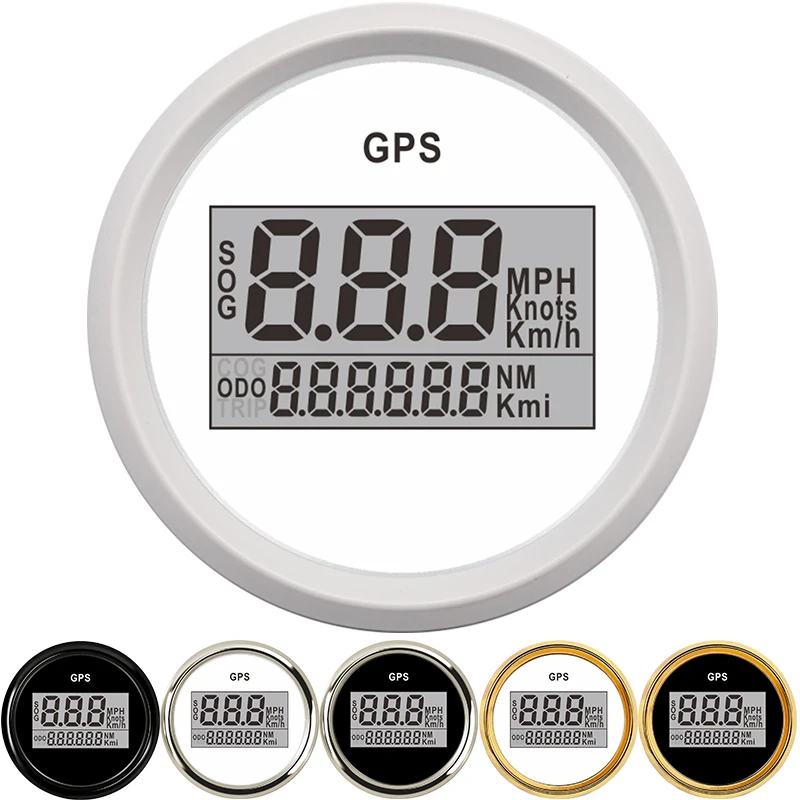 

52mm GPS Speedometer Odometer Waterproof Digital mph For Car Boat With Backlight 9-32V Car Speed Gauge GPS Antenna LCD Boat Car