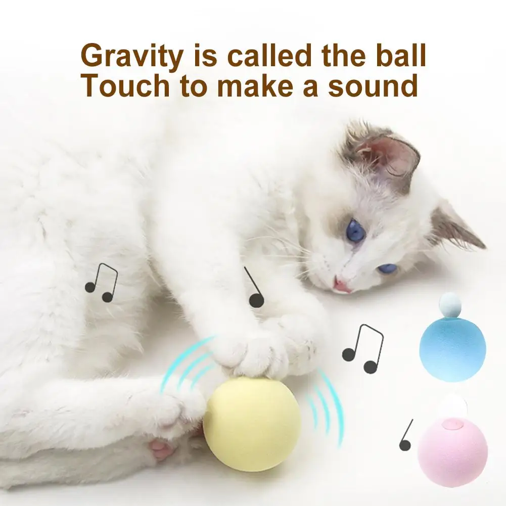 Automatic Rolling Ball EVA Gravity Sound Pet Cat Kitten Teaser Interactive Toy Supplies | Дом и сад