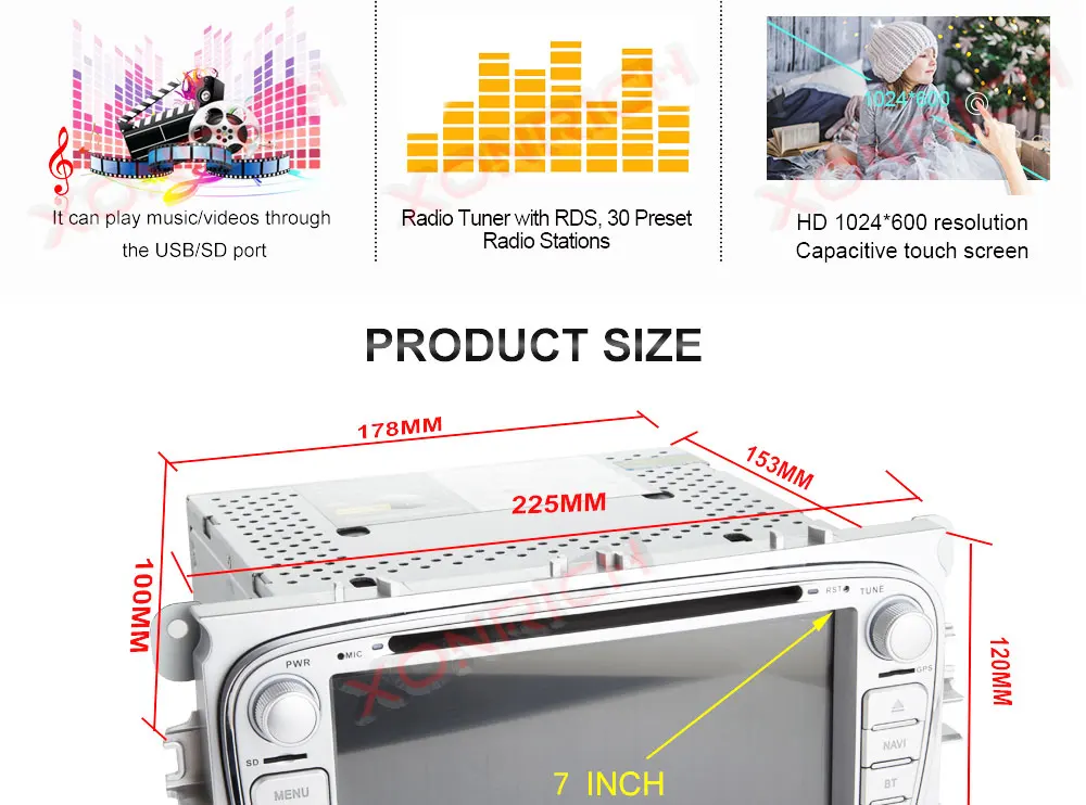 Perfect Xonrich Android 9.0 GPS Car Radios 2 Din Car Multimedia player Audio DVD Player For Ford/Focus/S-Max/Mondeo 9/GalaxyC-Max 4+64G 20 Perfect Xonrich Android 9.0 GPS Car Radios 2 Din Car Multimedia player Audio DVD Player For Ford/Focus/S-Max/Mondeo 9/GalaxyC-Max 4+64G 20