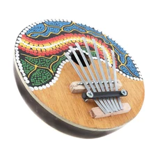 7 ключ мини калимба Цветной рисунок скорлупы кокосового ореха игрушечное пианино Mbira Природный клавишных инструментов
