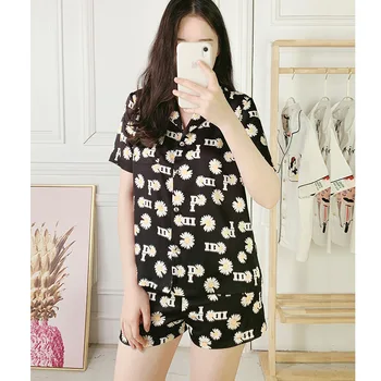 

Pajamas Women Ins Ventilation Red Explosion Cute Little Daisy Pajamas Thin Short-Sleeved Clothing women pajamas set