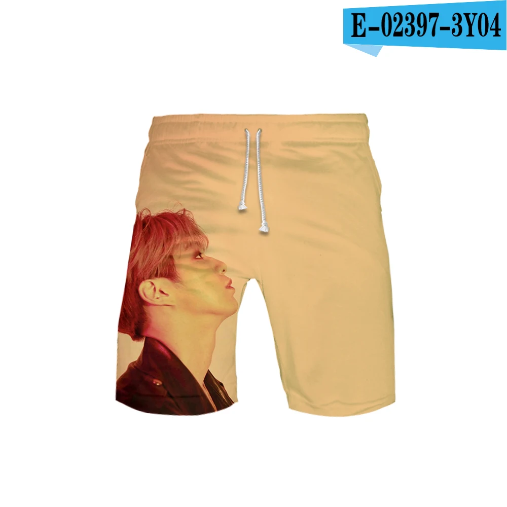 WANNA ONE Kang Daniel KPOP Cool 3D printed Summer Men's Beach shorts Hip movement Leisure style Cool short Plus Size Summer - Цвет: Серый