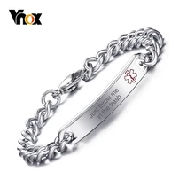 Vnox Medical Alert BRACCIALI CON STEMMI E SIGLE Per Le donne Degli Uomini Basta Buttare me nella spazzatura braccialetto Anti Allergia Gioielli in Acciaio Inossidabile