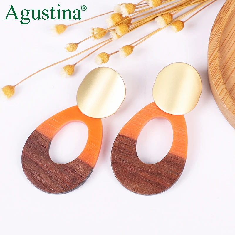 Resin Wood Earrings Women Drop Earrings Jewelry Fashion Statement Punk Star Small Earrings Korean Minimalist Girls Pendientes cc