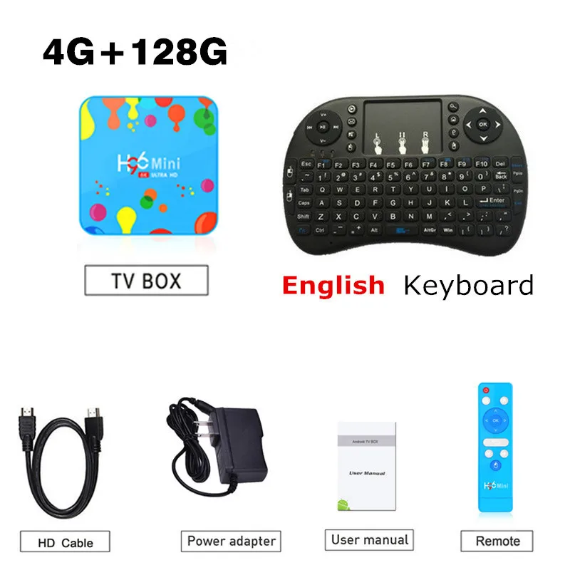 H96 Мини Allwinner H6 9,0 Android tv Box 4 Гб ram 32 Гб 128 ГБ H.265 медиаплеер 6K 3D 5G Wifi Google Play set top box H96Mini - Цвет: 4G128G add English18