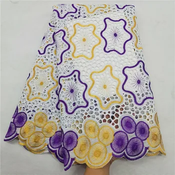 

New Design African Dry Lace High Quality Cotton Fabrics Lace Fabric Swiss Voile Lace Stones In Switzerland for wedding H15-29