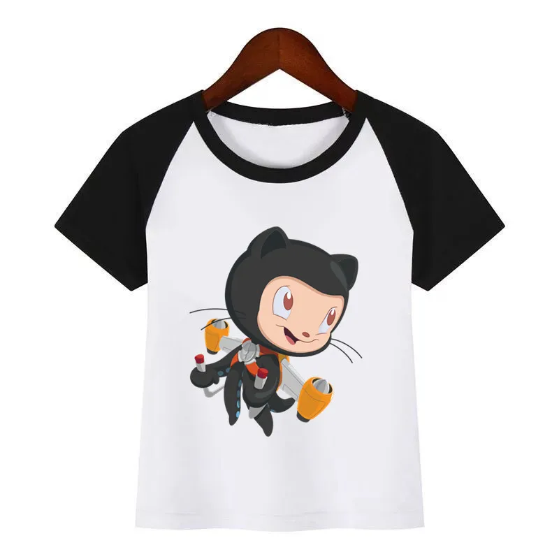 

Children New Cartoon Geek Programmer Github Print Children T-shirt Baby Kids Funny Clothes Children Summer T-shirt