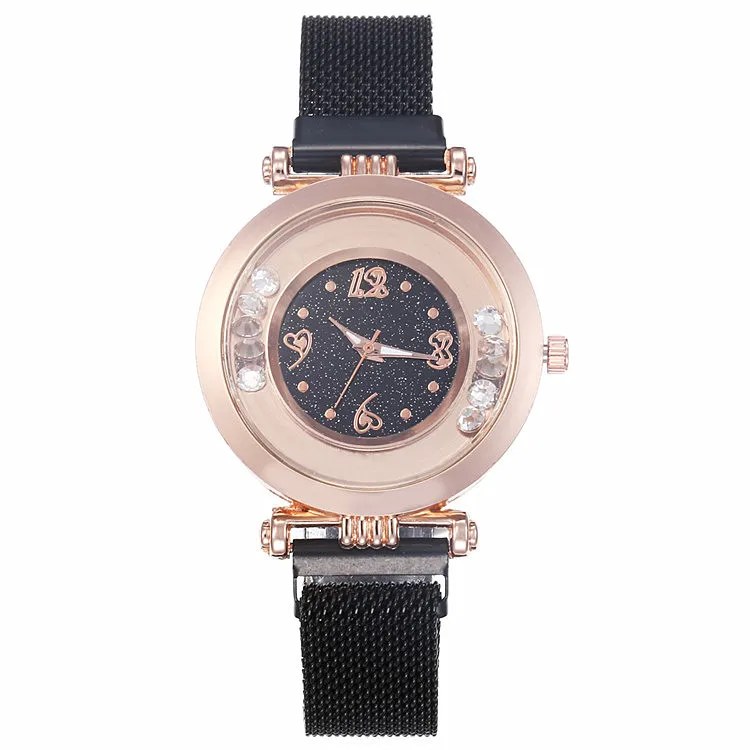 

Trend of Fashion Milan with Series Alloy Diamond Set Ball Bearing Watch with Numbers Multi-color Surface with Ribbon WOMEN'S Wri