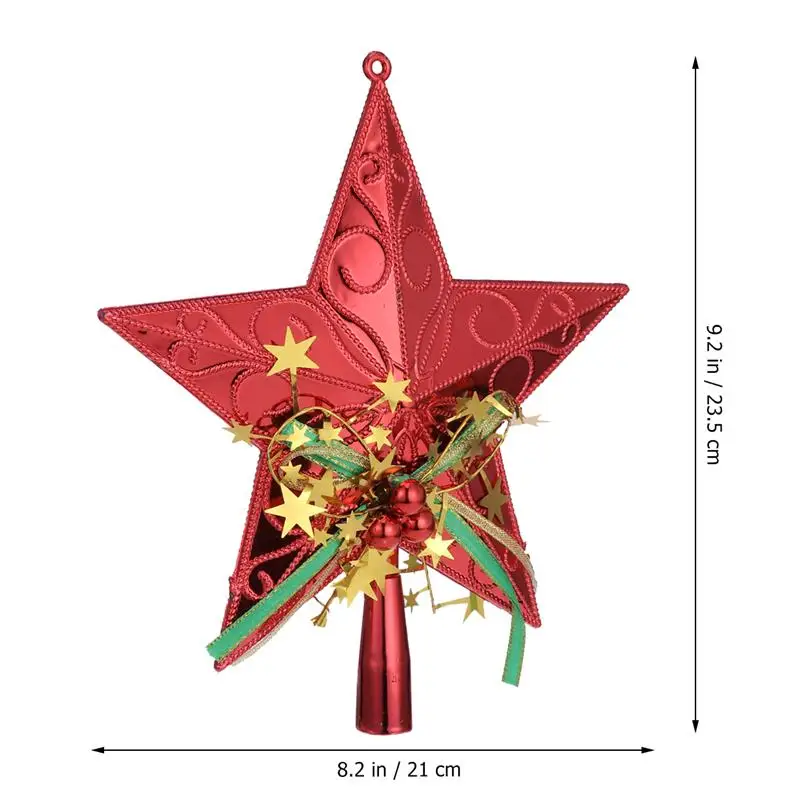 20 см пластиковая Рождественская елка звезда Топпер сверкающие Рождественские Елочные подвесные украшения для дома вечерние украшения - Цвет: 23.5 x 21 x 2cm