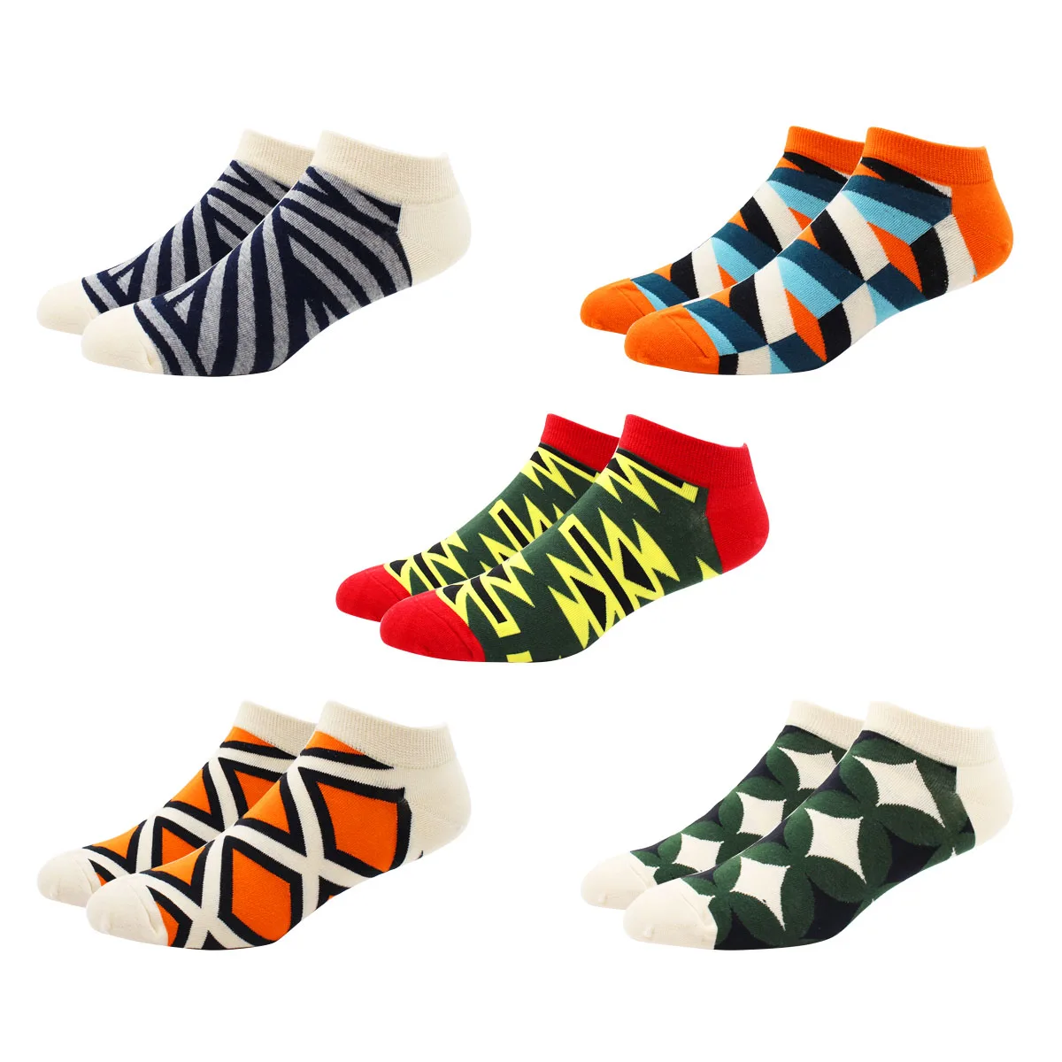 5 Pairs Novelty Funny Casual Ankle Socks Fashion Colorful Harajuku Grid Space Cotton Men Socks Happy Men Socks Size EU39-46 5 Pairs Novelty Funny Casual Ankle Socks Fashion Colorful Harajuku Grid Space Cotton Men Socks Happy Men Socks Size EU39-46