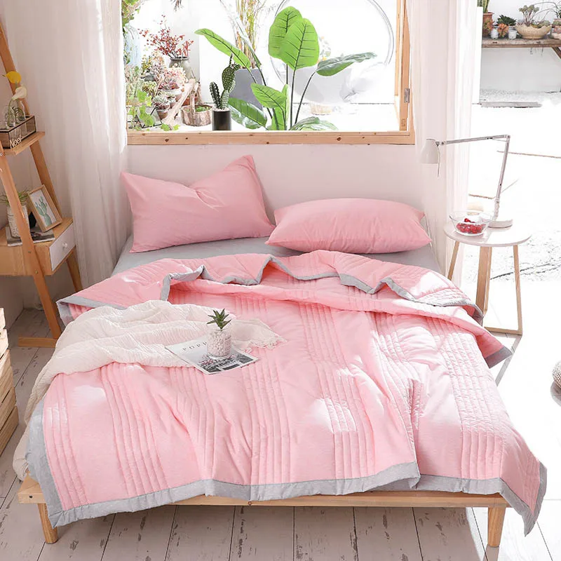 Summer Quilted Blanket Thin Comforter Bedspread for Double Bed Air Condition Quilt for Student Car Kids Adult Bed Cover