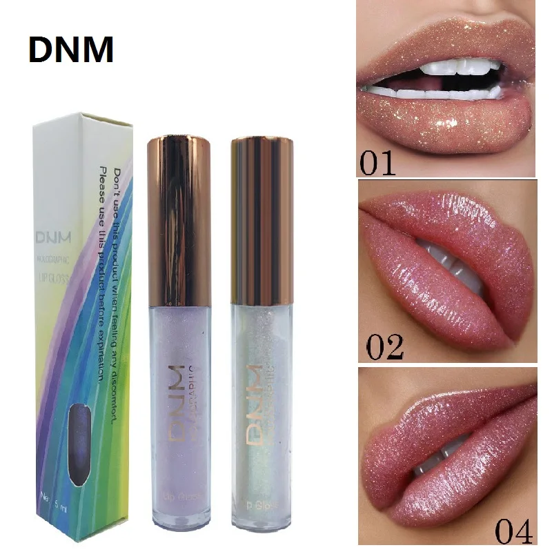 DNM, 6 цветов, голографический Блестящий Блеск для губ, Русалка, поляризационный пигмент хамелеон, блестящий лазерный бальзам для губ, гладкий блеск, макияж, TPLM2