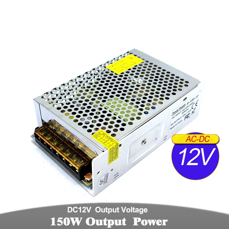 

12V 12.5A 150W Switch Power Supply Driver Light Transformers 220V 110V AC DC12V Power Source for CCTV camera Stpper CNC LED Lamp