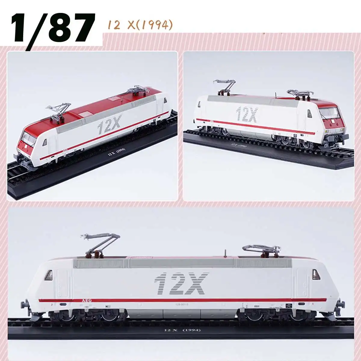 JJRC Retro Train Model Class 12 X(1994) 1:87 Steam Diesel Locomotiv Train Model Building Block Toy Child Gift