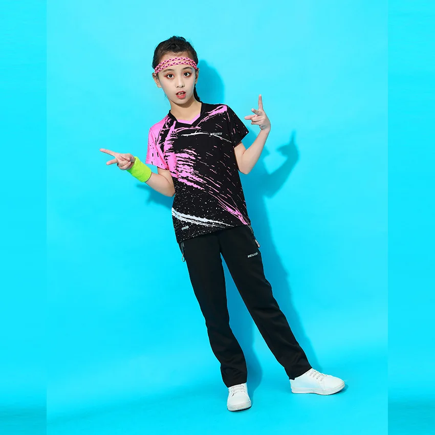 Детский Настольный теннис для девочек и мальчиков, детский спортивный костюм для бадминтона - Цвет: girl-pants