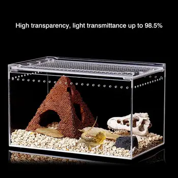 

New Reptile Tank Insect Spiders Tortoise Lizard Acrylic Transparent Breeding Box Vivarium Lid Reptile Pet Product Terrarium