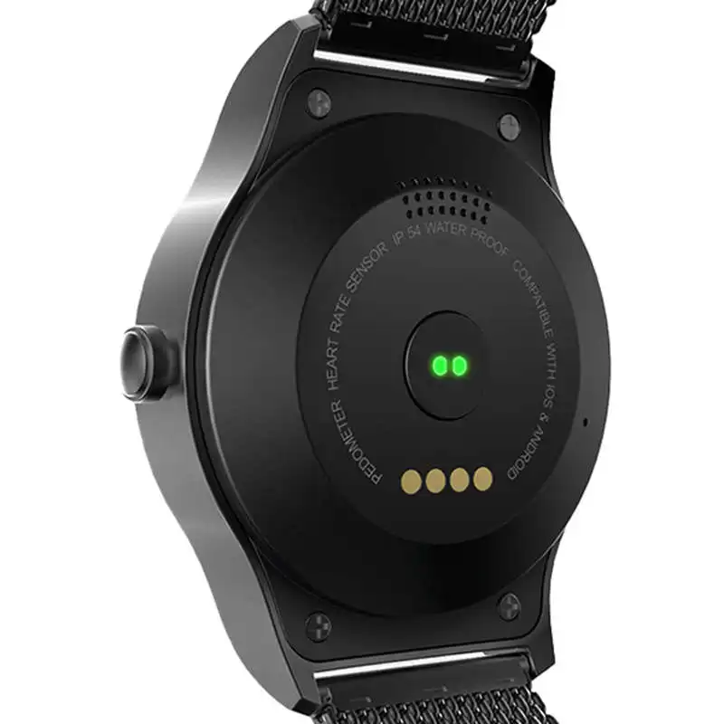 ABHU-R1 Bluetooth вызова Смарт часы полный круг нажмите экран сердечного ритма шагомер