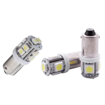 

14 PCS LED Lights:4 PCS T11 BA9S T4W 233 BAYONET 10 SMD LED Car Wedge Interior Side Light Bulb & 10 PCS White BA9S T4W 5 LED SMD