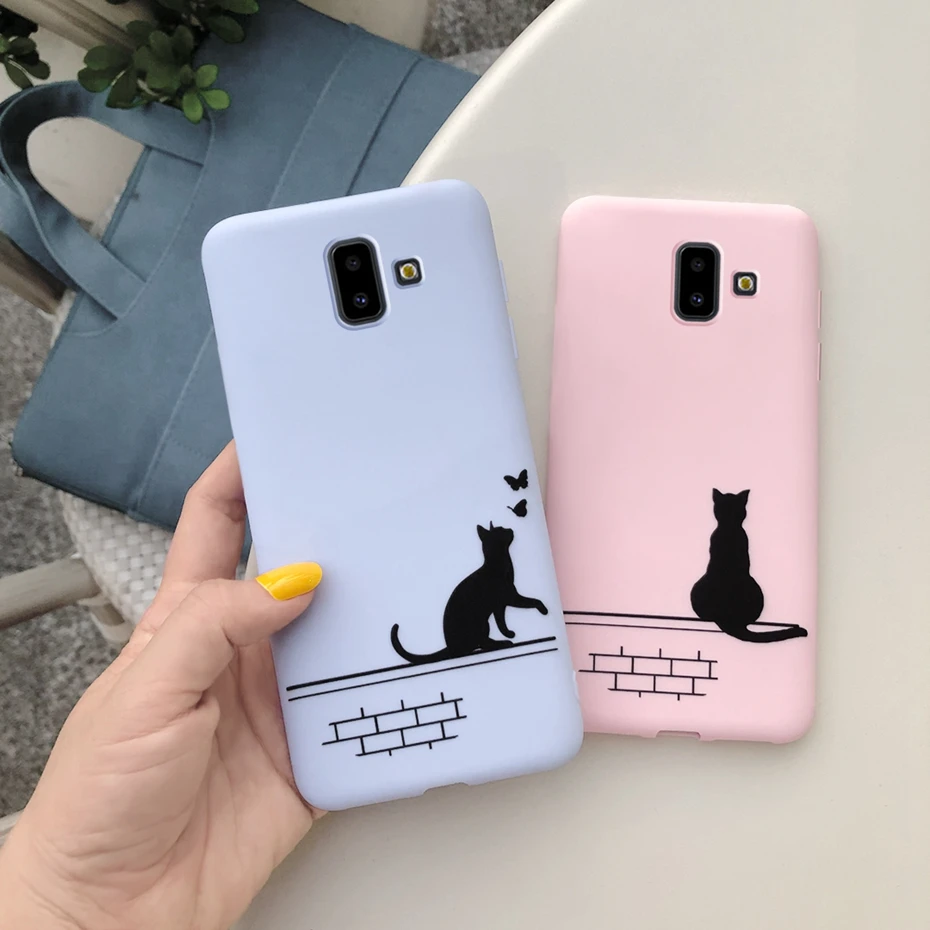 Чехол для Samsung J6 Plus Цветные Милые чехлы из ТПУ с животными телефона J6Plus Galaxy J 6 2018