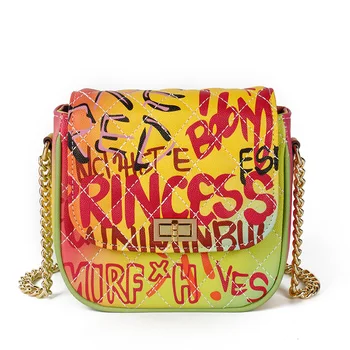 

2020 Mini Rainbow Color Graffiti Bag Women Chain Luxury Bags New Designer Ladies Purse or Handbag Cross-body Bags Sac for Party