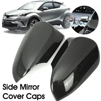 

2Pcs Car Rear View Wing Mirror Cover Carbon Fiber Style Trim Look Side Wing Mirror Cover Caps For Toyota C-HR CHR